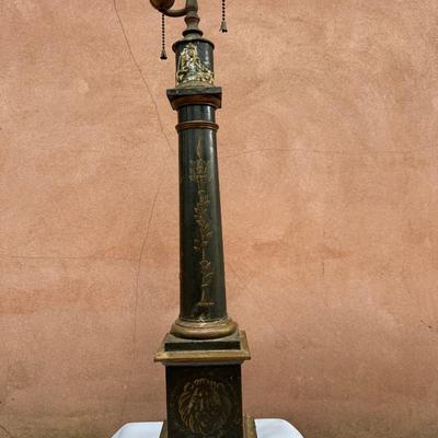 19th Century Hand Painted Lamp (See Description)
