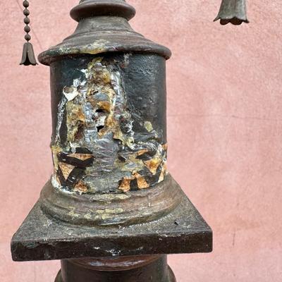 19th Century Hand Painted Lamp (See Description)