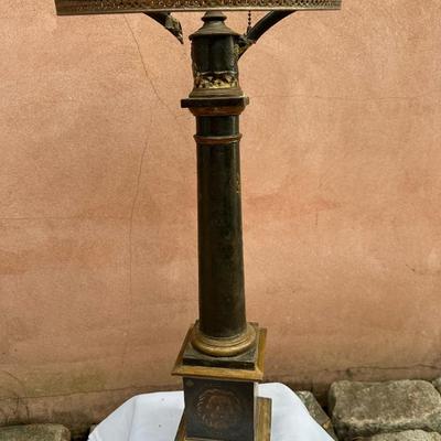 19th Century Hand Painted Lamp (See Description)
