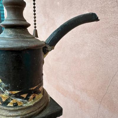 19th Century Hand Painted Lamp (See Description)