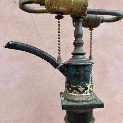 19th Century Hand Painted Lamp (See Description)