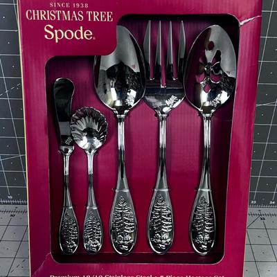 SPODE Christmas Tree Hostess Set