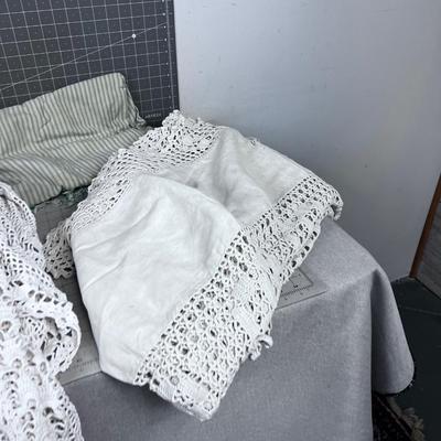 Pile of Vintage Linens 