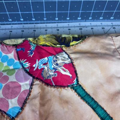 AWESOME ORANGE Flower Power Patchwork Quilt. 