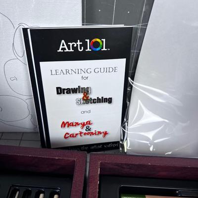 ART Kit: Never used. Oil, Acrylic, Water and Pastel. In Lovely Dark Walnut wood Box. ART 101