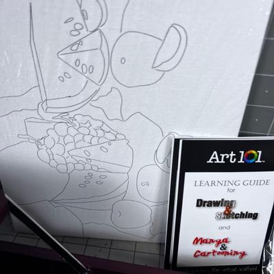 ART Kit: Never used. Oil, Acrylic, Water and Pastel. In Lovely Dark Walnut wood Box. ART 101
