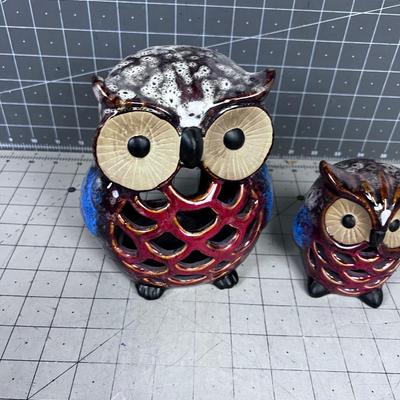 2 Ceramic Owls CUTE!!!