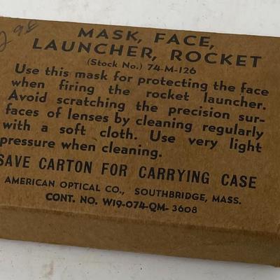 WWII BAZOOKA ROCKET LAUNCHER FACE MASK/ DOG TAGS/TRENCH WHISTLE