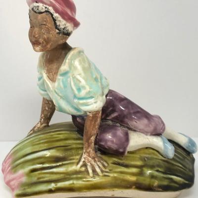 20 TH  Century Folk art Majolica young boy Figurine