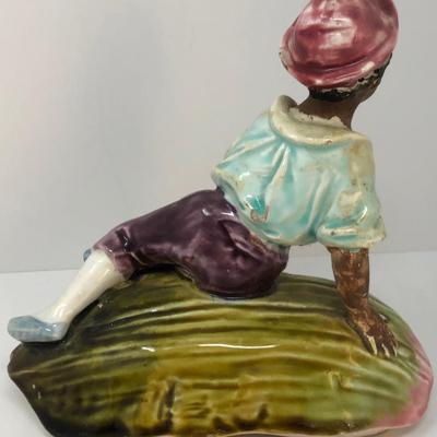 20 TH  Century Folk art Majolica young boy Figurine