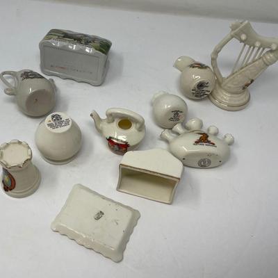 Crested Ware Collection 10 lots of souvenir Miniature items