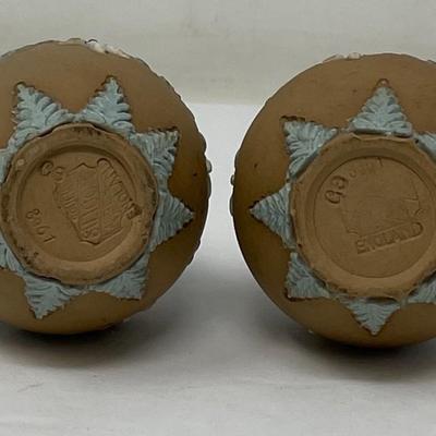 Vintage Twin DOULTON LAMBETH SILICON WARE stamped numbered vases