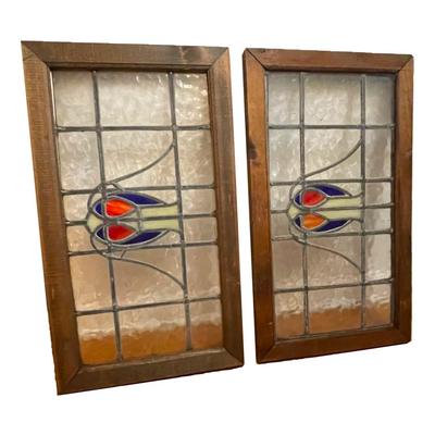 Two Framed Stained Glass