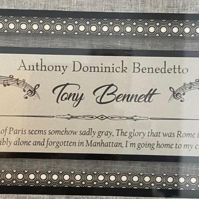 Signed Tony Bennett Memorabilia Authenticated by Beckett