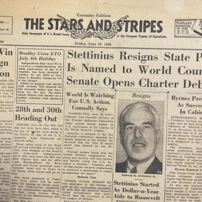 WW2 Collection Of The Stars And Stripes Newspapers Lot 1.