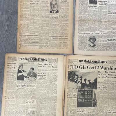 WW2 Collection Of The Stars And Stripes Newspapers Lot 1.