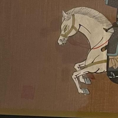 Chinese Warrior on white Horse