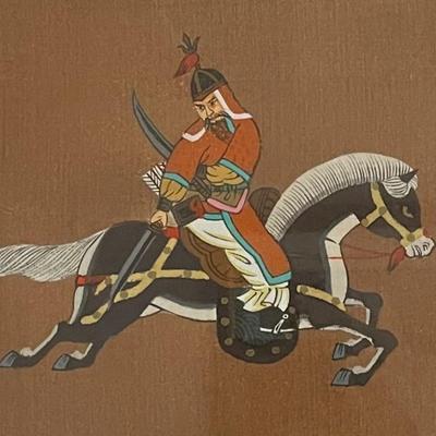 Chinese Warrior on dark Horse