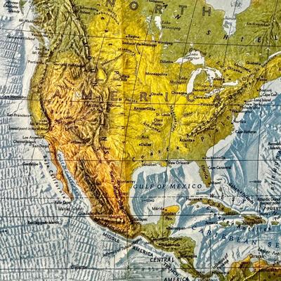 LOT 30 - BIN 1975 Vintage World Map by National Geographic