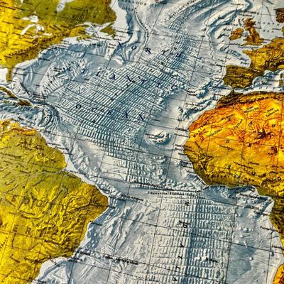 LOT 30 - BIN 1975 Vintage World Map by National Geographic
