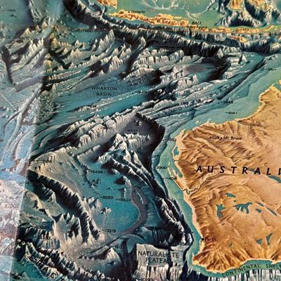 LOT 31 - BIN Vintage Ocean Floor Map Collection - Atlantic Pacific Indian
