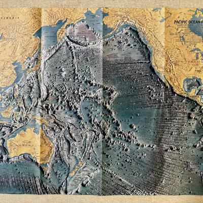 LOT 31 - BIN Vintage Ocean Floor Map Collection - Atlantic Pacific Indian