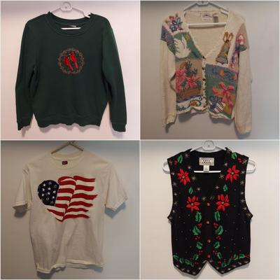 Festive Holiday Shirts Size Medium (PC-BBL)