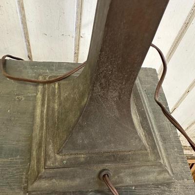 Antique Verdelite Bankerâ€™s Lamp (See Description)