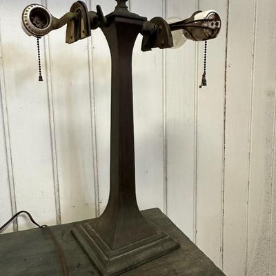 Antique Verdelite Bankerâ€™s Lamp (See Description)
