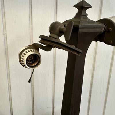 Antique Verdelite Bankerâ€™s Lamp (See Description)