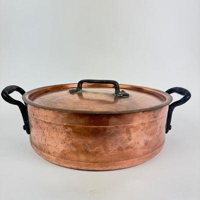 008 GebrÃ¼der Schwabenland Large Double Handle Copper Stock Pot