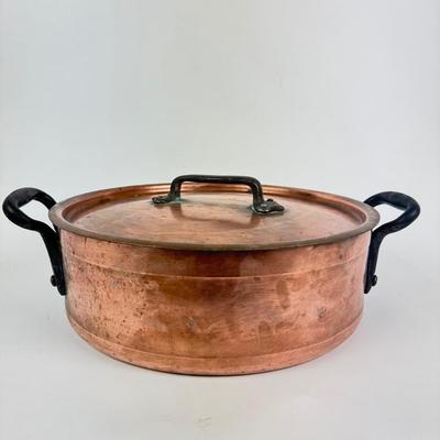 008 GebrÃ¼der Schwabenland Large Double Handle Copper Stock Pot