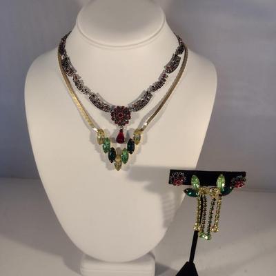 Assortment of Colorful Estate Jewelry Necklaces and Earrings (#2)