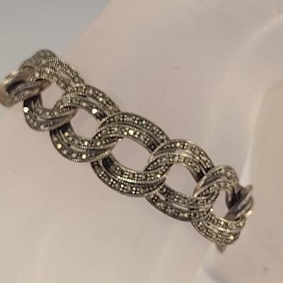 Vintage Marcasite Sterling Silver .925 Bracelet (#3)