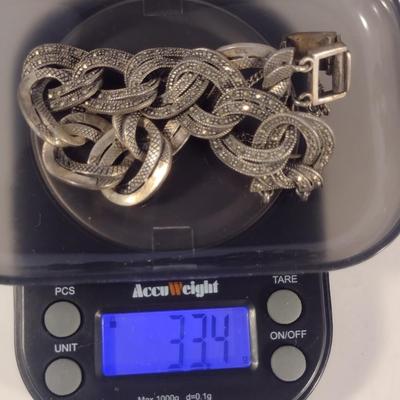 Vintage Marcasite Sterling Silver .925 Bracelet (#3)