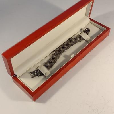 Vintage Marcasite Sterling Silver .925 Bracelet (#3)