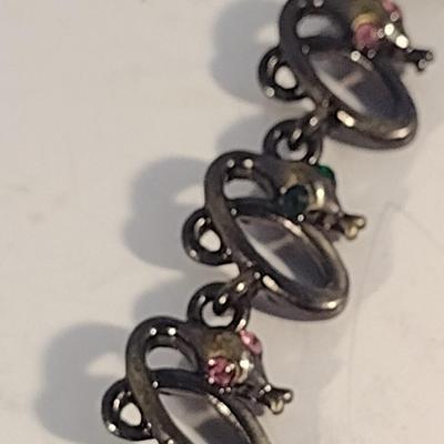 Eye-Catching Jeweled Skull Choker Jewelry Necklace with Earrings (#4)