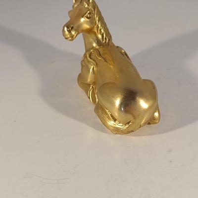Metropolitan Museum of Art Gilded Tang Dynasty Horse Statuette 1989