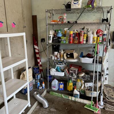 Shelf & Cleaning and yard supplies