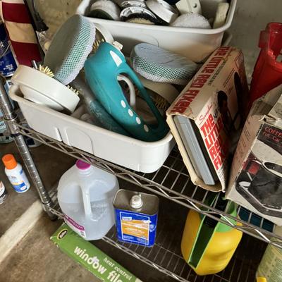 Shelf & Cleaning and yard supplies
