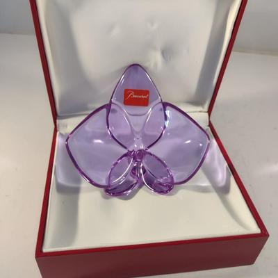 Baccarat Crystal Glass Flower with Original Box