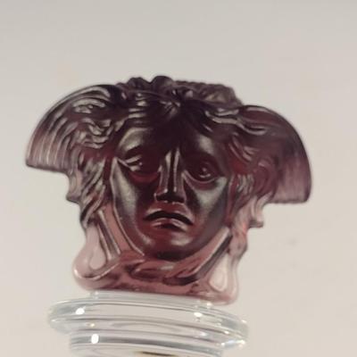 Rosenthal for Versace Medusa Head Purple Amethyst Crystal Glass Wine Stopper