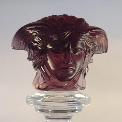 Rosenthal for Versace Medusa Head Purple Amethyst Crystal Glass Wine Stopper