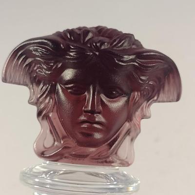 Rosenthal for Versace Medusa Head Purple Amethyst Crystal Glass Wine Stopper