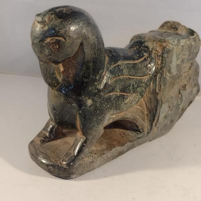 Antique Stone Carved Figural Egyptian Bird Relic Statue