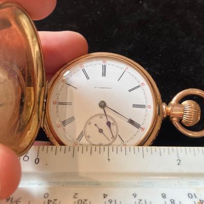 Antique 14k Gold Pocket Watch signed T.V. DICKINSON