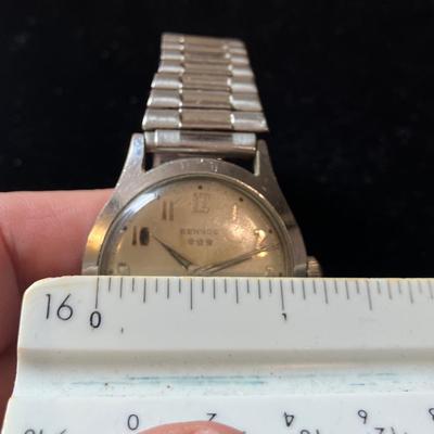Vintage BENRUS Three Star 25 Jewel Wrist Watch Self Winding. Runs