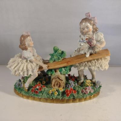 Vintage Sitzendorf Dresden Lace and Porcelain Figurines