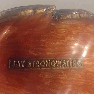 Jay Strongwater Enamel and Jeweled Peacock Bird Figurine