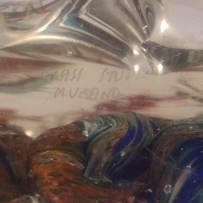 Large Vintage Murano Studio Art Glass Fish Theme Statue